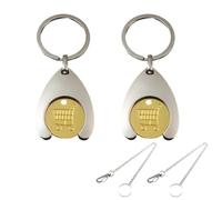 WeddHuis 2-Piezas Set Llavero de Carrito de Compras, Ficha de Carrito de Compras, Token de Carrito de Compras, Ficha de Carrito de Compras Removible, con Cadena de Llaves de 40cm (Acero Inoxidable)