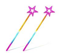 WeddHuis 2 Piezas Varita Mágica, Varita de Princesa para Niñas, Varita de Hada con Estrella Brillante, Varita de Cristal para Niñas, Decoración de Cosplay y Disfraz de Navidad