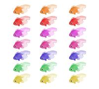 WeddHuis 21 Peces Artificiales Decoración Flotante de Pecera Pez de Plástico Pez Falso Pequeño Adorno Acuario Flotante en Movimiento Accesorio Tubo Burbuja Decoración Pez Tropical Pequeño Multicolor