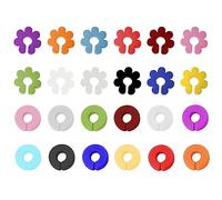 WeddHuis 24 Piezas Marcadores de Copas de Vino Identificador de Vasos Marcador de Silicona de Taza Identificación de Vidrio Reutilizable Anillos Marcadores Copas Bebidas Cócteles Champán