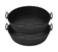 WeddHuis 2Pcs Molde de Silicona para Air Fryer, Accesorios para Airfryer, Reutilizable en lugar de Papel de Hornear (Capacidad hasta 8 Litros)