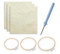 WeddHuis 3 piezas Bastidor de Bordado Redondo Ajustable, Sin Rebabas, Suave y Ligero, Obras de Arte, Herramientas de Bricolaje, Bastidor para Bordar, Cruz (8/13/18 cm),Paño y aguja de bordar de regalo