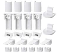 WeddHuis 4 Kit 24 Piezas Repuestos para Plissee, Soporte de Montaje sin Taladro, Ajustable para Ventanas (Repuestos para Plissee Ajustables)