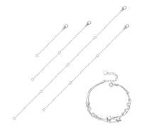 WeddHuis 4 Piezas Extensor de Collar Plata, Extensión Extensor de Cadena Necklace Extender para Collares Pulseras Fabricación Joyas Mujeres Hombres, Creación Joyas.