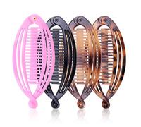 WeddHuis 4 Piezas, para Cabello Fino y Grueso, Banana Clip, Pinzas Pelo, Accesorios Mujer, peines Grandes Vintage de plátano, de Cola de Caballo, Cola de pez, Hair Clip, para Mujeres y niñas (14 cm)