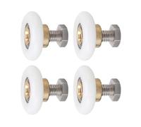 WeddHuis 4 piezas Ruedas Mampara Ducha,Diámetro 20 mm,Rodillo de Puerta con M6 Tornillo,Ruedas Correderas para Puerta De Cristal Baño,partes de repuesto superiores e inferiores (20 mm)