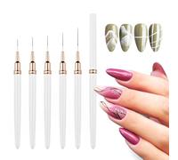 WeddHuis 5 Piezas Thin Nail Art Liner Brushes, Pinceles Profesionales para Diseño de Uñas con Cerdas Extra Finas para Arte de Uñas DIY, Uso en Salón y Hogar