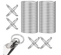 WeddHuis 50 piezas Anillos de Metal, Anillas Llaveros 20mm, acero inoxidable, para Bricolaje, hogar, Coche, Llaves, Oficina, Art y Artesanía, argollas para llaveros, metalicos, DIY, handwerk