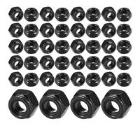 WeddHuis 50 Piezas Tuercas Autoblocantes M6 Tuercas de Seguridad Hexagonales Métricas Acero al Carbono (M6) (Negro)
