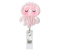 WeddHuis Carino Porta Badge con Medusa,8 Tipos de Clips Retráctiles de Insignia,Hebillas de Identificación,Bolsas de Identificación de Tela de Fieltro,Bobina Retráctil con Clip Identificativa