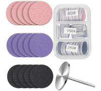 WeddHuis GPedicure - 60 discos abrasivos para eliminar callos y pieles muertas (amarillo, blanco, rosa) (80#150# 240#)