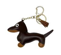 WeddHuis Llavero de Piel para Perro Salchicha,1 Pieza,Bolsos,Colgante Adorable,Regalo Amantes de los Animales,Dackel-Schlüsselanhänger PU-Leder,Cartoon-Form (Negro,Marrón Oscuro)