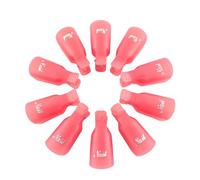 WeddHuis Pinzas Uñas Quitaesmalte, 10 Piezas, Uñas Semipermanentes, Rosa Removedor Acrílico, Uñas de Plástico para Uñas de Gel, Nail Art Soak Off Herramienta