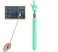 WeddHuis Puntero Retráctil de Acero Inoxidable, 1 Pieza, Telescópica de Mano, Dedo, Palo Extensible de Mano para Escuela Primaria y Jardín de Infancia, Laser para Presentaciones (Verde)