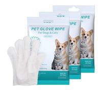 WeddHuis Toallitas de Limpieza para Mascotas Guantes de Lavado para Perros y Gatos (Cara, Orejas, Ojos, Patas) Cuidado Diario y Viajes Sin Enjuague