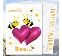 Wedding Cards Tarjeta de felicitación de Compromiso con diseño contemporáneo de Abeja y sobre de Boda