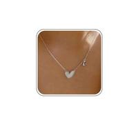 Wedding Collar Colgante De Corazón Blanco Lindo Amor Corazón Simple Collar De Oro De Plata Delgado Collar De Cadena Mini Collar De Corazón Gargantilla Delicado Collar Minimalista Delicado Mujeres