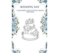 Wedding Day Colouring Activity Book with Blue Flowers
