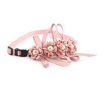 Wedding Flower Pet Collar Princess Cats Small Necklace Dog Collar Puppy Pet Collars Grooming Accessories Married Party (Pink Medium)