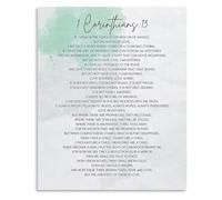 Wedding Gift Idea 1 Corinthians 13 Love is Patient Love is Kind Christian Scripture Canvas Wall-Art for Newlyweds and Home(Unframed,16x24inch(40x60cm))