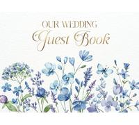 Wedding Guest Book Blue and Gold: Elegant Keepsake for Your Special Day • 72-Page Full-Colour Interior, 8.25 x 6 Inch Softcover Design
