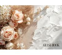 Wedding Guest Book: Blush Pink Roses and White Hydrangeas, Elegant Fine Art Sign In Book for Receptions, Sophisticated Floral Keepsake for Newlyweds, Modern Chic Bridal Shower Memory Registry