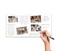 Wedding Guest Book, Hard Cover Sign-In Register for Wedding Reception & Birthday Celebration, Spacious Visitor Log Guestbook, 8.27x8.27x0.59 Inches, Green Pink