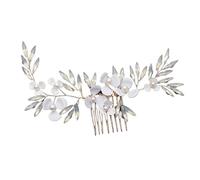 Wedding Hair Comb Leaf Flower Bridal Headpiece Gold Pearl Rhinestone Head Jewelry Accessories(Gold)