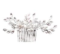 Wedding Hair Combs Bridal Accessories For Women Jewelry Silver Color Pearl Rhinestone Head(Light Yellow Gold Color)