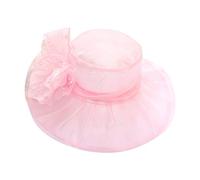Wedding Hats for Women Elegant Flower Organza Veil Fascinators Hat Ladies Wide Brim Royal Ascot Sun Hat Women's Cocktail Tea Bridal Party Church Cloche Funeral Bowler Hats Race Derby Cap