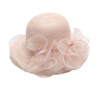 Wedding Hats for Women Flower Organza Sun Hat Elegant Ladies Wide Brim Royal Ascot Veil Fascinators Hat Church Cloche Bowler Hats Women's Cocktail Tea Party Race Derby Cap