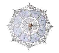 Wedding Lace Parasol Wedding Lace Umbrella Cotton Embroidery Bridal White Beige For Decoration(Color 2)