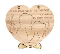 Wedding Money Holder, Heart Shaped Wooden Marriage Decoration, Cash Envelope Box for Newlyweds, Elegant Bride and Groom Gift, Decorative Cash Box for Wedding, 6,69 pulgadas