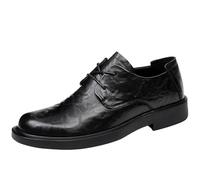 Wedding Oxford Dress Shoes for Men PU Leather Lace-up Plain Toe Classic Non Slip Anti-Slip Low Top Business Party Casual(Noir,39 EU)