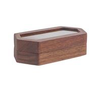 Wedding Ring Boxes For - Ceremony Double Wooden Case, Desk Organizer Engagement Bridal Party Groom Proposal, Anniversaries | Wife Husband Special Jewelry Storage Holder Present Display Walnut