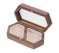 Wedding Ring Boxes, Wooden Double Ring Box, Rustic Carved Design, Magnetic Closure, Accessory Organizer for Groom Proposal, Bridal, Party, Year Celebration, Wife, Husband, Ceremony, Keepsake Display