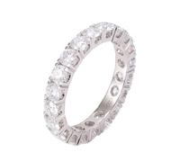 Wedding Ring Women Silver Trauringe in Weißgold 18 kt Moissanite Eternity Größe 62 (19.7) Popular für Lesbians Abschluss Gravur