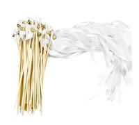 Wedding Wands mit Glocke, Regerly 50 Stück Weiß Wedding Wands Zauberstäbe Hochzeit Luftschlangen Romantic Zauberstäbe Bänder Hochzeit für Hochzeit Geburtstag Partys Feiertagsfeiern verwendet