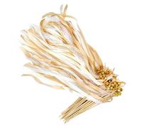 Wedding Wands Set de 50 piezas Fairy Sticks, Streamer Ribbon with Bells, Elegant Party Send-Off Props, Decorative Handheld Celebration Accessory for Wedding, Bridal Shower, Holiday, Event