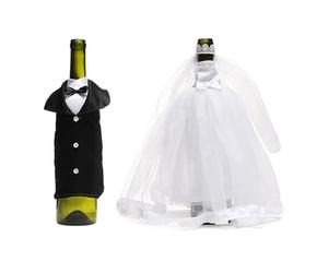 Wedding Wine Bag - Fabric 50x28cm 22x12cm | Wedding Bottle Wrap Covers, Dress Suit Wine Bottle Bags | Bride Groom Decorative Wines Bottles Dress For Weddings Party Decoration Gift