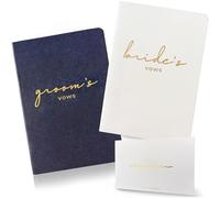 WeddingGiftsWedding Libros de votos para novia y novio, libros de votos para él y ella para boda, grabado de lámina dorada suave al tacto, compromiso, artículos esenciales de boda
