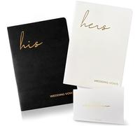 WeddingGiftsWedding Vow Books - Libros de votos de boda para él y para ella con grabado de lámina dorada suave al tacto, accesorios esenciales de boda (XZ-HH-negro)