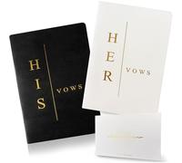 WeddingGiftsWedding Vow Books - Libros de votos para él y ella, con lámina dorada, para él y ella, accesorios de boda (TR-HH-negro)