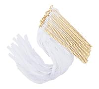 Weddings Streamers Send Off, 50 Pieces Party Sticks, Wand Streamers with Bell Decoration, Ribbon Toss Design, 11.81 Inches, for Bridal Shower, Wedding, Celebrations, Festive Events, Holiday Parties