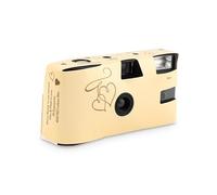 Weddingstar Cámara desechable con flash, cámara de película de un solo uso de 35 mm para recuerdos de boda o fiesta, corazones encantados dorados