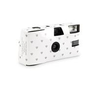 Weddingstar Cámara desechable con flash, cámara de película de un solo uso de 35 mm para recuerdos de boda o fiesta, corazones plateados (paquete de 10)