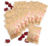 WeddingTree Golosinas corazón Schön, DASS du da BIST 25 x 10g en Paquetes con Papel Kraft - Perfecto como Regalo Cumpleaños, como decoración de Boda o como Regalo para Invitados Bautizo