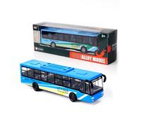 wedfcvrt 1:64 Simulación Pull-Back Alloy Bus Toy, Juguete Modelo de autobús de aleación,Mini Modelo de Coche,Movimiento por fricción,neumáticos realistas,niños Niños Niños Niñas(Azul)