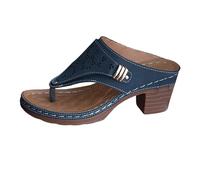Wedge Flip Flops Women UK Women's Orthopedic Sandals Non-Slip Beach Shoes Toe Post Slippers Open Toe Wide Fit Walking Sandals Ladies Summer Shoes for Indoor Outdoor
