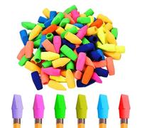 Wedge Pencil Eraser Caps - Assorted Color Topper Set, Easy-Fit Correction Caaps for Writing Mistakes, Classroom Essentials, Bulk Stationery Pack | Ideal for Back to School Classrooms Prizes